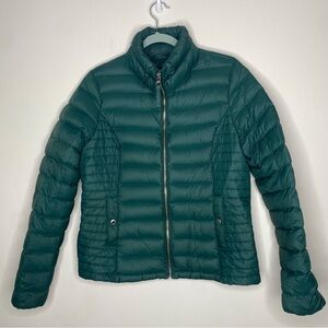 Abercrombie & Fitch Down Series Quilted Puffer Coat Jacket Dark Green L